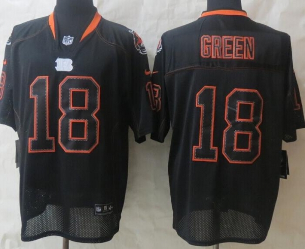 Nike Cincinnati Bengals 18 A.J. Green Light Out Black Elite NFL Jerseys