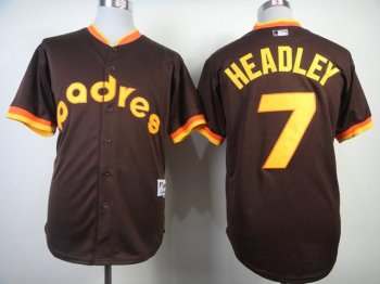 San Diego Padres 7 Chase Headley Coffee 1984 Turn Back The Clock MLB Jerseys