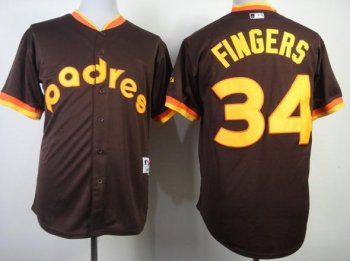 San Diego Padres 34 Rollie Fingers Coffee 1984 Turn Back The Clock MLB Jerseys