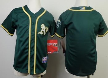 Kids Oakland Athletics Blank Green Cool Base Jersey