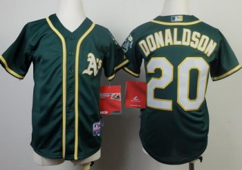 Kids Oakland Athletics 20 Josh Donaldson Green Cool Base Jersey 2014 New Style