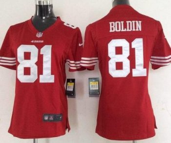 Womens Nike San Francisco 49ers 81 Anquan Boldin Red NFL Jerseys