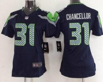 Women Nike Seattle Seahawks 31 Kam Chancellor Blue NFL Jerseys