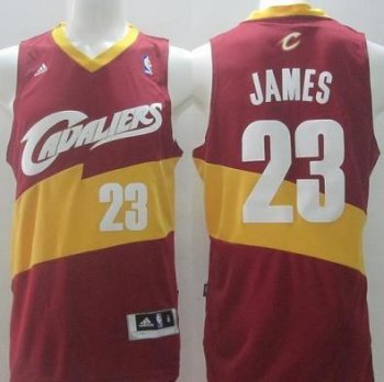 Cleveland Cavaliers 23 LeBron James Red&Yellow Revolution 30 Swingman NBA Jerseys