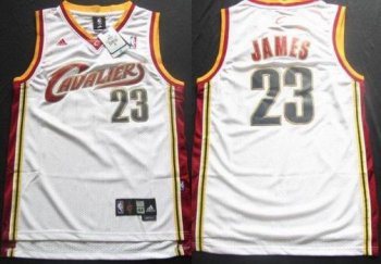 Cleveland Cavaliers 23 LeBron James White NBA Jerseys