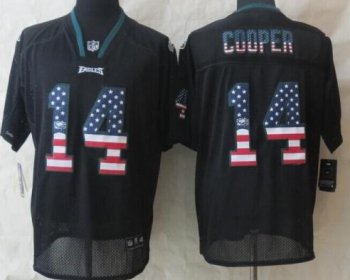 Nike Philadelphia Eagles 14 Riley Cooper Black USA Flag Fashion Elite NFL Jerseys