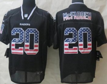 Nike Oakland Raiders 20 Darren McFadden Black USA Flag Fashion Elite NFL Jerseys