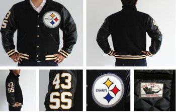 Pittsburgh Steelers 43 Mitchell & Ness Throwback NFL Wool Jacket