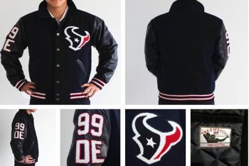 Houston Texans 99 Mitchell & Ness Throwback NFL Wool Jacket