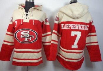 San Francisco 49ers 7 Colin Kaepernick Red NFL Hoodie