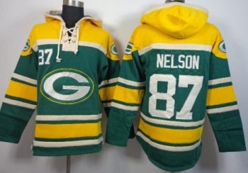 Green Bay Packers 87 Jordy Nelson Green NFL Hoodie