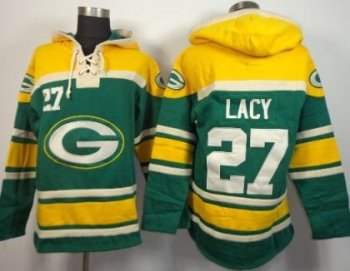 Green Bay Packers 27 Eddie Lacy Green NFL Hoodie