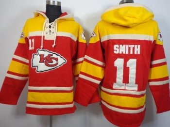 Kansas City Chiefs 11 Alex Smith Red Yellow NFL Hoodie