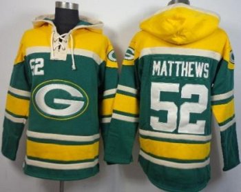 Green Bay Packers 52 Clay Matthews Green NFL Hoodie