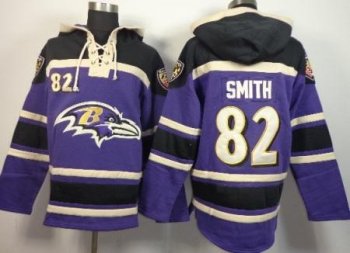 Baltimore Ravens 82 Torrey Smith Purple NFL Hoodie