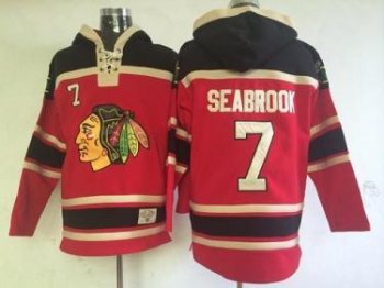 Chicago Blackhawks #7 Brent Seabrook Red Lace-Up NHL Jersey Hoodie