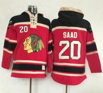 Chicago Blackhawks #20 Brandon Saad Red Lace-Up NHL Jersey Hoodie