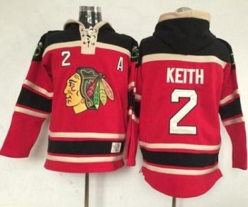 Chicago Blackhawks #2 Duncan Keith Red Lace-Up NHL Jersey Hoodie