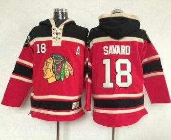 Chicago Blackhawks #18 Denis Savard Red Lace-Up NHL Jersey Hoodie