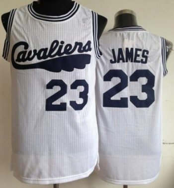 Cleveland Cavaliers 23 LeBron James White Throwback NBA Jerseys