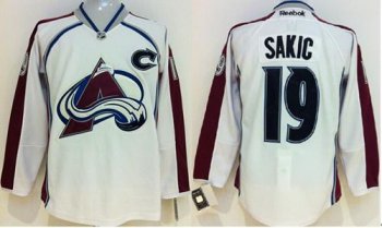 Kids Colorado Avalanche 19 Joe Sakic White NHL Jerseys