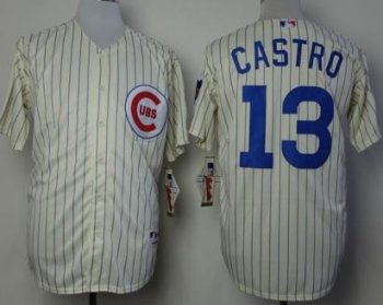 Chicago Cubs 13 Starlin Castro Beige 1969 Throwback MLB Jersey