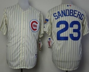 Chicago Cubs 23 Ryne Sandberg Beige 1969 Throwback MLB Jersey