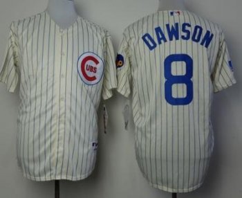 Chicago Cubs 8 Dawson Beige 1969 Throwback MLB Jersey