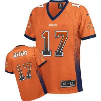 Women Nike Chicago Bears 17 Alshon Jeffery Orange Drift Fashion NFL Jerseys