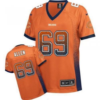 Women Nike Chicago Bears 69 Jared Allen Orange Drift Fashion NFL Jerseys