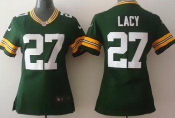 Women Nike Green Bay Packers 27 Eddie Lacy Green NFL Jerseys