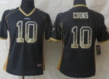 Women Nike New Orleans Saints 10 Brandin Cooks Black Drift Fashion Elite NFL Jerseys