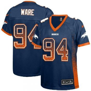 Women Nike Denver Broncos 94 DeMarcus Ware Blue Drift Fashion NFL Jerseys