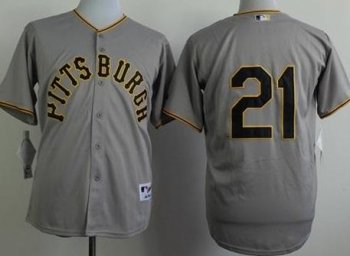 Pittsburgh Pirates #21 Roberto Clemente Grey 1953 Turn Back The Clock MLB Jersey