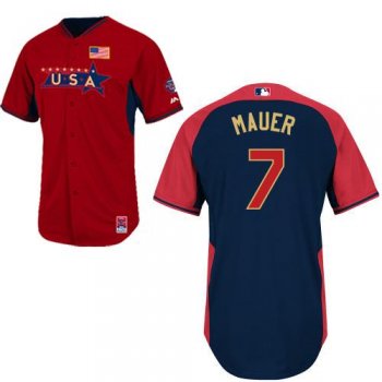 2014 Future Stars USA League Minnesota Twins 7 Joe Mauer Red Blue MLB BP Jerseys