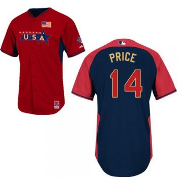 2014 Future Stars USA League Tampa Bay Rays 14 David Price Red Blue MLB BP Jerseys