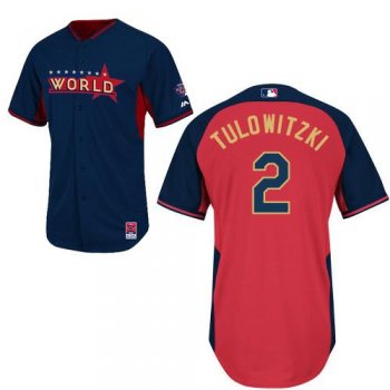 2014 Future Stars World League Colorado Rockies 2 Troy Tulowitzki Red Blue MLB BP Jerseys