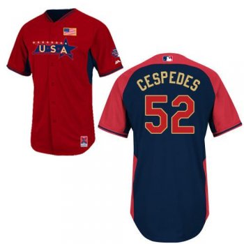 2014 Future Stars USA League Oakland Athletics 52 Yoenis Cespedes Red Blue MLB BP Jerseys