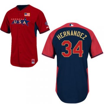 2014 Future Stars USA League Seattle Mariners 34 Felix Hernandez Red Blue MLB BP Jerseys