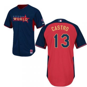 2014 Future Stars World League Chicago Cubs 13 Starlin Castro Red Blue MLB BP Jerseys