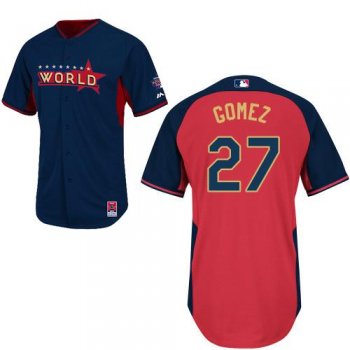 2014 Future Stars World League Milwaukee Brewers 27 Carlos Gomez Red Blue MLB BP Jerseys