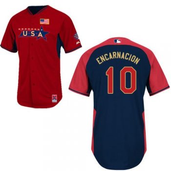 2014 Future Stars USA League Toronto Blue Jays 10 Edwin Encarnacion Red Blue MLB BP Jerseys