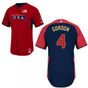 2014 Future Stars USA League Kansas City Royals 4 Alex Gordon Red Blue MLB BP Jerseys