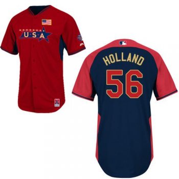 2014 Future Stars USA League Kansas City Royals 56 Greg Holland Red Blue MLB BP Jerseys