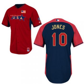 2014 Future Stars USA League Atlanta Braves 10 Chipper Jones Red Blue MLB BP Jerseys