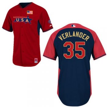 2014 Future Stars USA League Detroit Tigers 35 Justin Verlander Red Blue MLB BP Jerseys