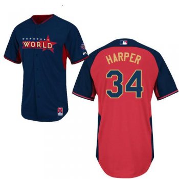 2014 Future Stars World League Washington Nationals 34 Bryce Harper Red Blue MLB BP Jerseys