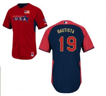 2014 Future Stars USA League Toronto Blue Jays 19 Jose Bautista Red Blue MLB BP Jerseys