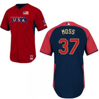 2014 Future Stars USA League Oakland Athletics 37 Brandon Moss Red Blue MLB BP Jerseys