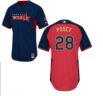 2014 Future Stars World League San Francisco Giants 28 Buster Posey Red Blue MLB BP Jerseys